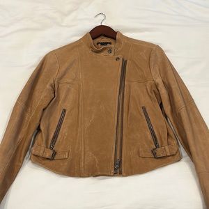 Theory leather motorcycle jacket